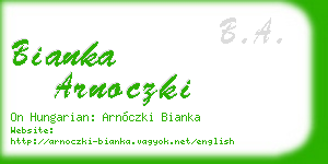 bianka arnoczki business card