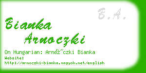 bianka arnoczki business card